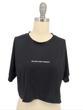 00203 ASRV Cropped Dry Fit Workout Top Black size Small gym athletic outdoors